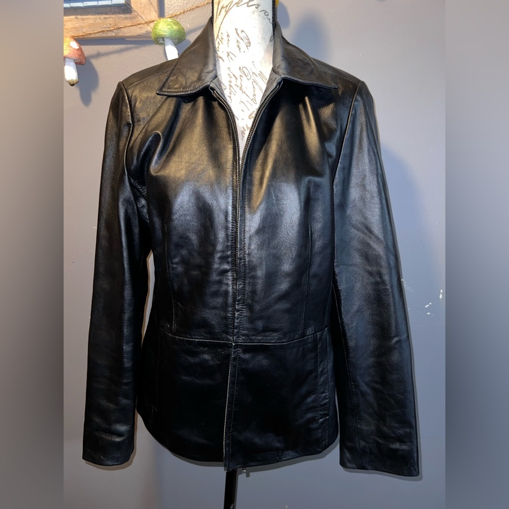 Small “Lambskin Leather” leather jacket
